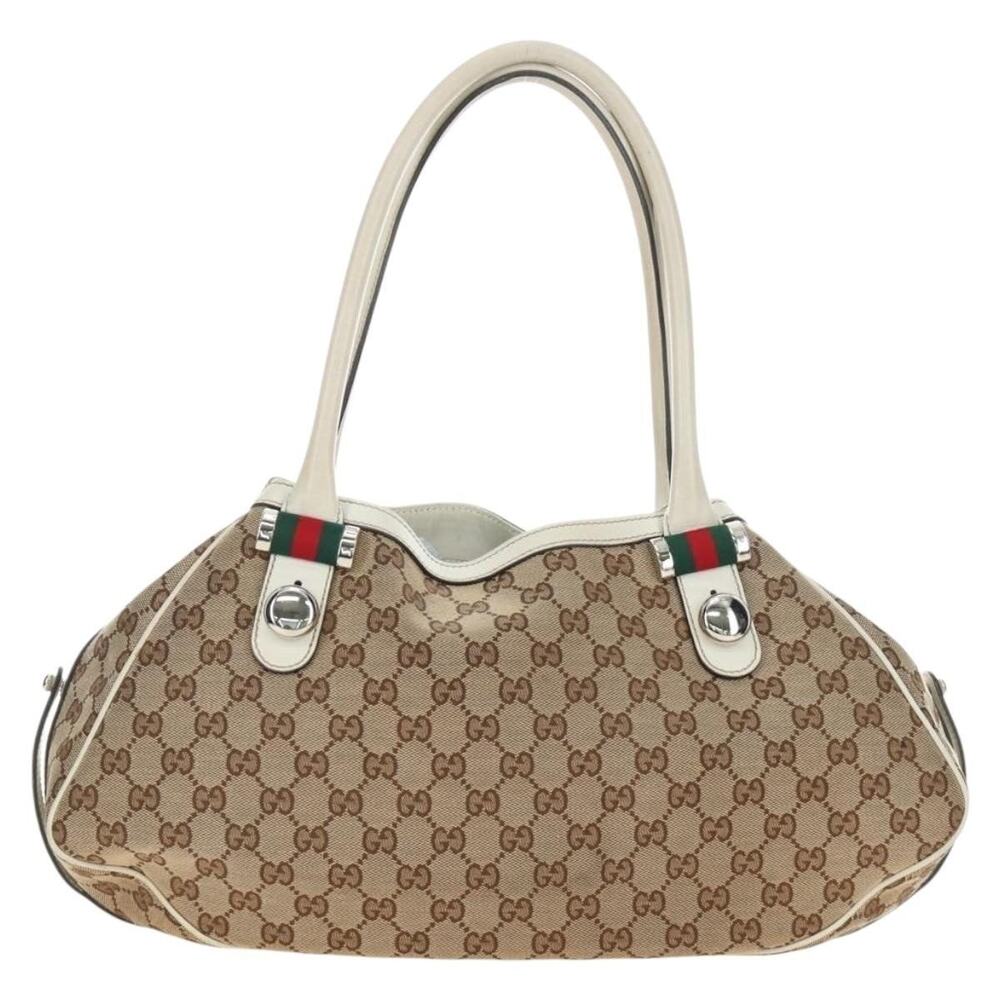 Gucci GG Canvas Web Tote Beige